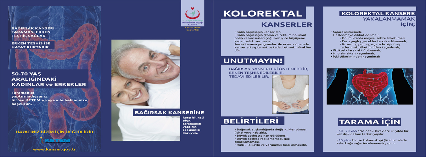 Kolorektal kanser taraması bilgilendirme afişi