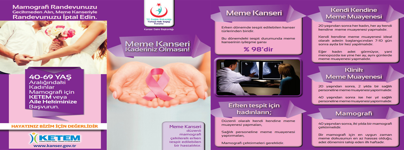 Meme kanseri farkındalık bilgilendirme afişi